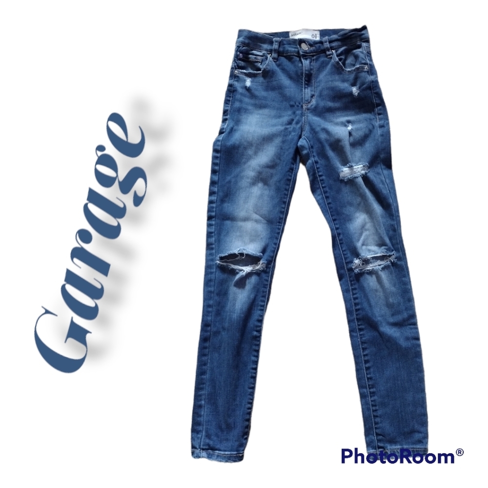 Garage skinny distressed jeans